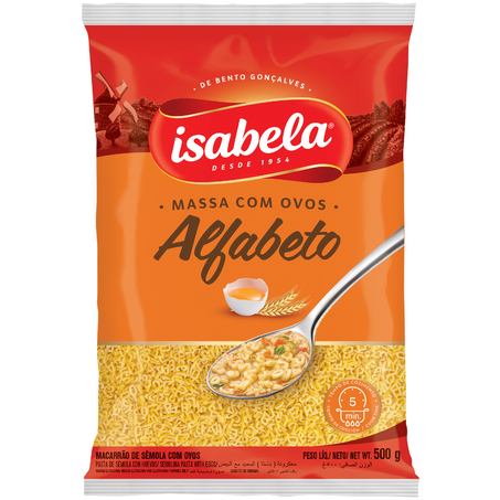 Massa isabela c/ovos 500g alfabeto
