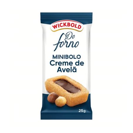 Minibolo Baunilha Recheio Creme de Avelã Wickbold Do Forno Pacote 25G