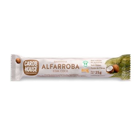 Chocolate em barra carob house alfarroba com coco 25g