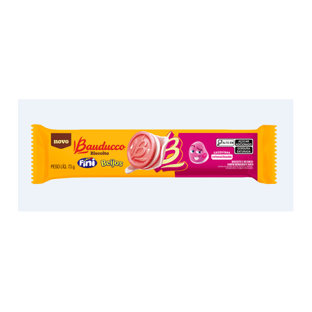 BISCOITO RECHEADO BAUDUCCO FINI BEIJOS PACOTE 73G