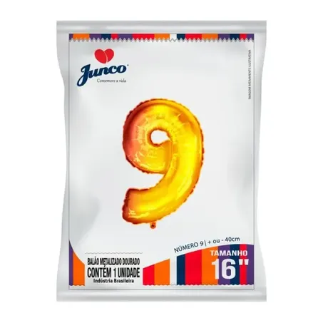 Balao Junco Metalizado 40cm N9 Dourado