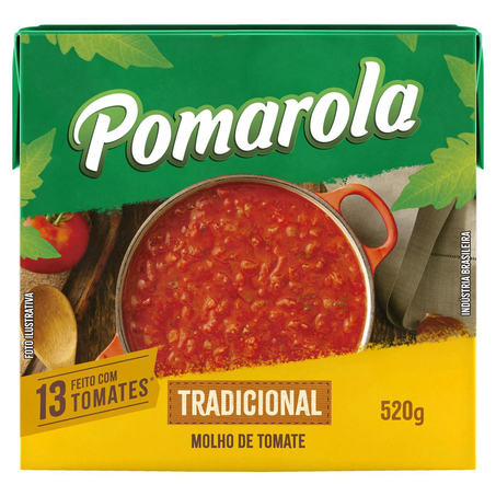 Molho de Tomate Pomarola 520g - Tradicional - TP