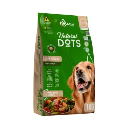 Racao Dots Caes 1kg Adulto Senior Frango e Vegetais