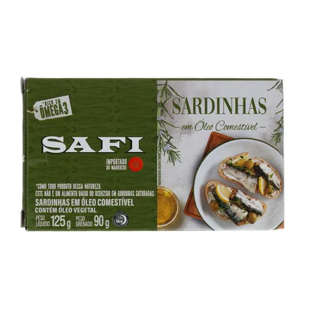 SARDINHA IMPORTADA MARROQUINA SAFI COM ÓLEO CAIXA 125G