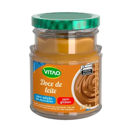 Doce de Leite Vitao Zero Adição de Açúcares Pote de Vidro 200gr
