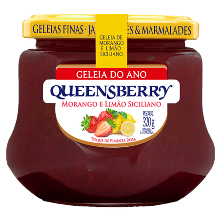Geleia de Morango e Limão Siciliano com Toque de Pimenta Rosa Queensberry 320G