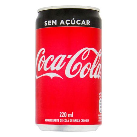 Refrigerante coca cola sem acucar lata 220ml