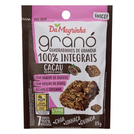 MIX DE CEREAIS INTEGRAL CACAU COM GOTAS DE CHOCOLATE DA MAGRINHA GRANÓ