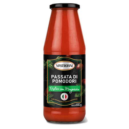 Passata di pomodori Mastroiani rústica com manjericão 680g