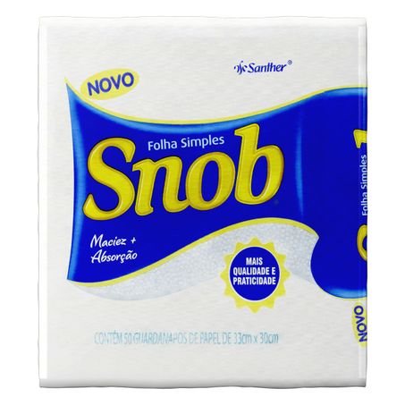 GUARDANAPO DE PAPEL FOLHA SIMPLES SNOB 33CM X 30CM