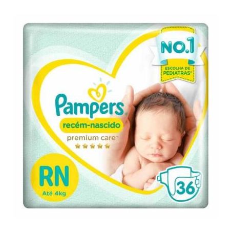 FRALDA PAMPERS PREMIUM CARE RECÉM NASCIDO 36UN