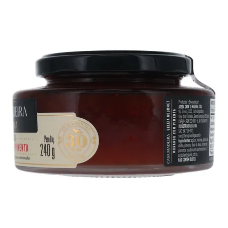 Geleia de Morango com Pimenta Casa Madeira Gourmet Pote de Vidro 240gr 360-8