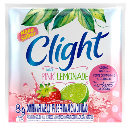 Refresco em Pó Clight 8g - Pink Lemonade