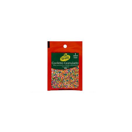 Confeito Strafit Chocolate Granulado Colorido 50g