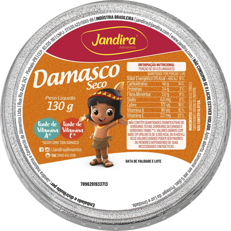 Damasco Jandira 130g - Seco - Pote