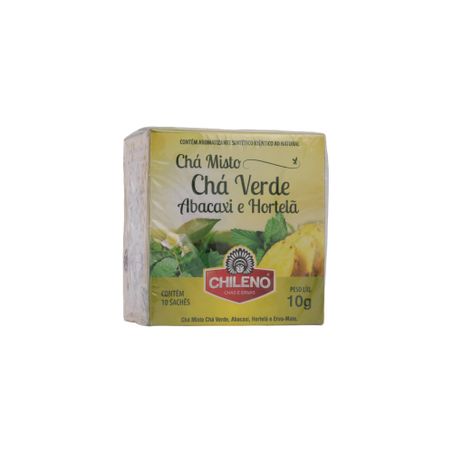 Chá Misto Chileno Chá Verde, Abacaxi, Hortelã e Erva-Mate Caixa com 10un - 10gr 360-28