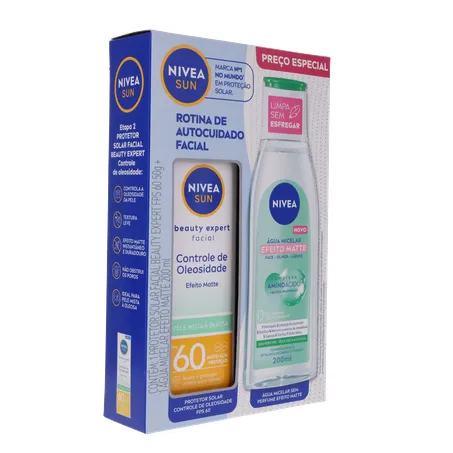 Kit nivea protetor solar fps60 50ml + água micelar 200ml 360-32