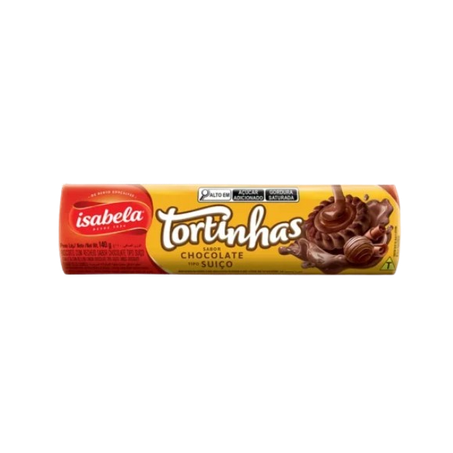 Biscoito isabela tortinhas chocolate tipo suíço 140g
