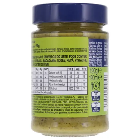 MOLHO PESTO BARILLA GENOVESE VIDRO 190G 360-20