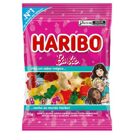 Balas gel barbie frutas haribo 80g