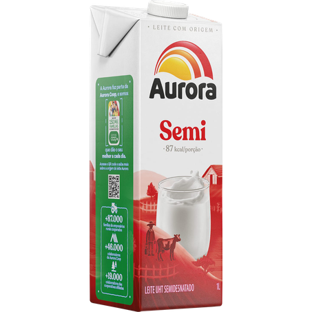 LEITE LONGA VIDA AURORA SEMIDESNATADO TP 1L