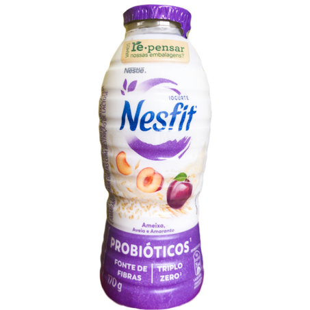Iogurte nestle nesfit morango ameixa garrafa 170g