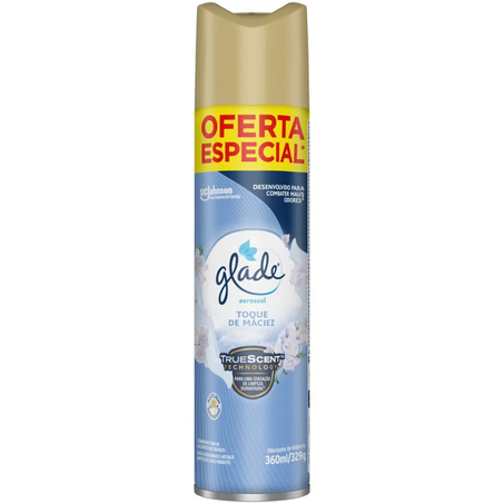 Purificador ambiente aerosol glade 360ml toque maciez