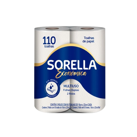 Papel toalha sorella economico c/2