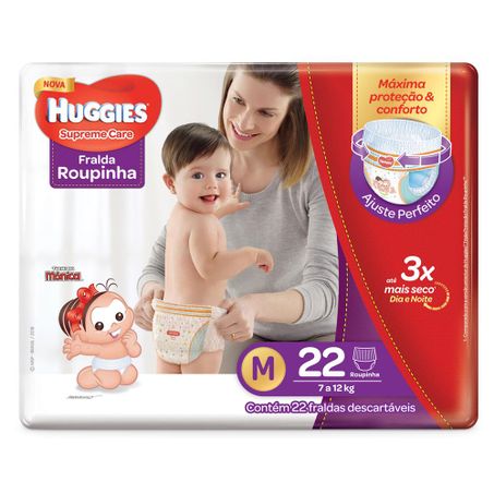 FRALDA HUGGIES SUPREME CARE C/22 M