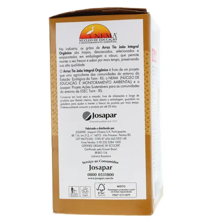 Arroz tio joao integral organico1kg 360-10