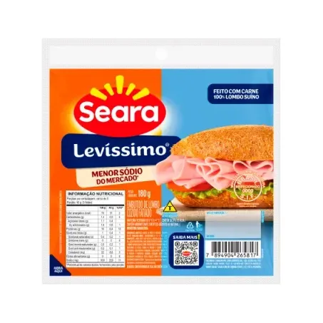 Lombo Seara 180g Levissimo Fatiado