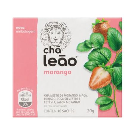 CHA LEAO 10G MORANGO 10SAQ.