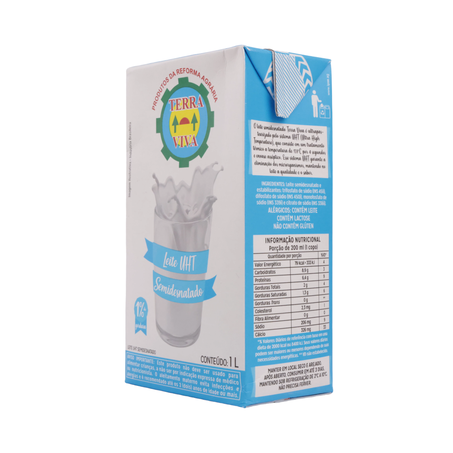 LEITE LONGA VIDA TERRA VIVA SEMIDESNATADO 1L 360-8