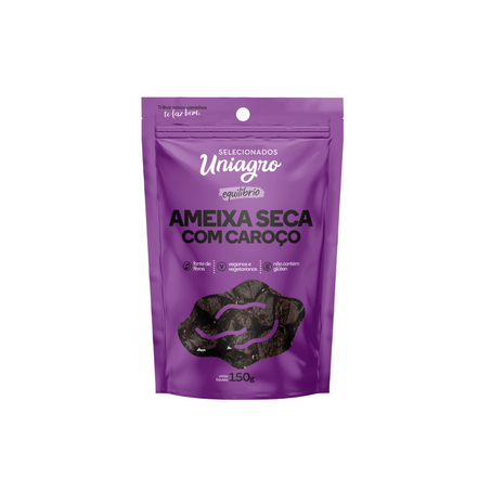 Ameixa Seca Uniagro Equilíbrio com Caroço Sachê 150G