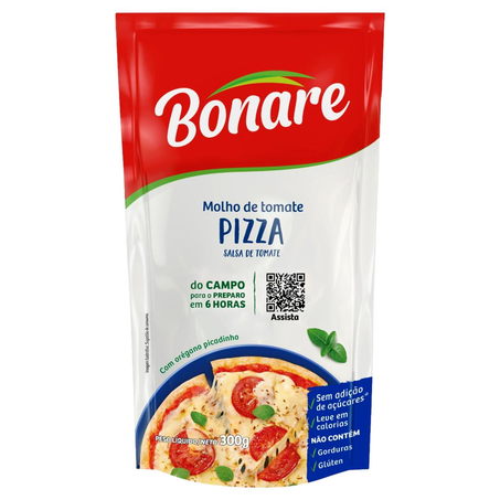 Molho de Tomate Bonare 300g - Pizza - Sachê