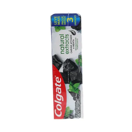 Creme Dental Colgate Natural Extractus Carvão Menta 90G com 3 Unidades 360-9