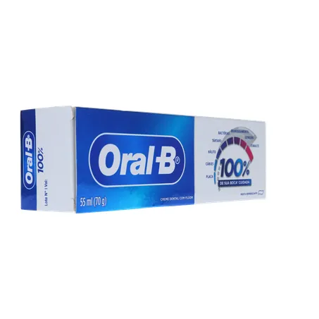 Creme Dental Oral-B 100% Com Flúor Menta Refrescante 70g 
  360-31