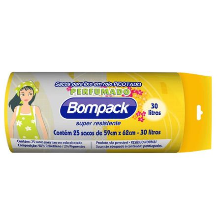 Saco lixo bompack perfumado 30l