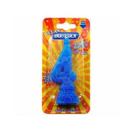 Vela aniversario bompack n4 azul