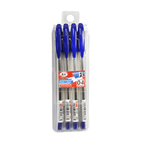 CANETA BLISTER KIT F1 1.0 AZUL 4UN
