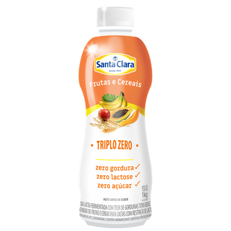 Bebida lactea santa clara zero frutas e cereais 1l*.