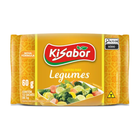 Tempero Pronto Kisabor Tempera Fácil Legumes Embalagem 60G