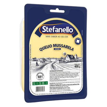 Queijo mussarela stefanello 400g fatiado