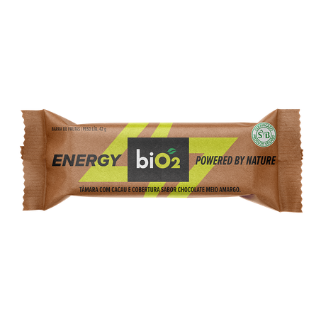 Barra de Tâmara Bio2 Energy com Cacau e Chocolate Meio Amargo 42g