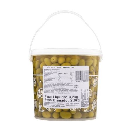 Azeitona Verde Com Caroço Vale Fértil Balde 2kg