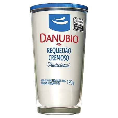 Requeijão Danubio Tradicional Cremoso Copo com 190G