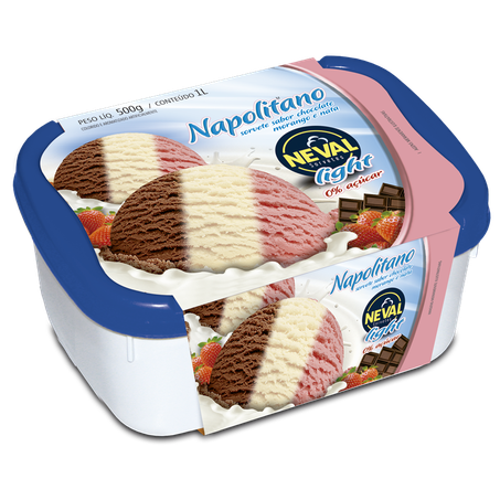 Sorvete Neval 1lt Light Napolitano