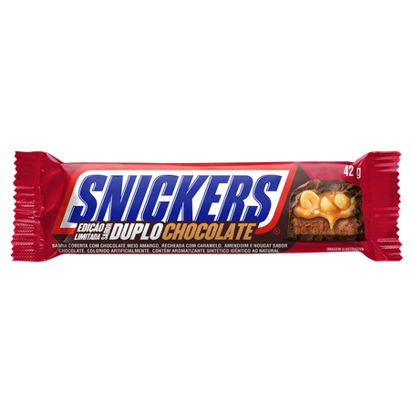 Chocolate Snickers Duplo Chocolate 42G Edição Limitada