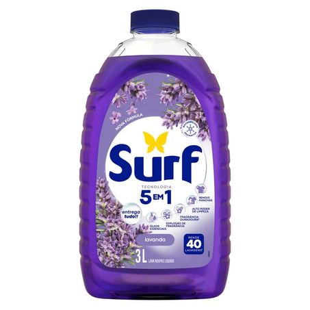 LAVA ROUPAS LÍQUIDO SURF LAVANDA 3L