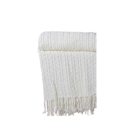 MANTA TESSI TRICOT BRANCO 1,60X2,20